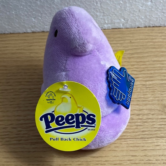 Applause Easter Peeps Plush Pull Back & Go Chick Purple Lavender Toy 4” Rare - Picture 1 of 10